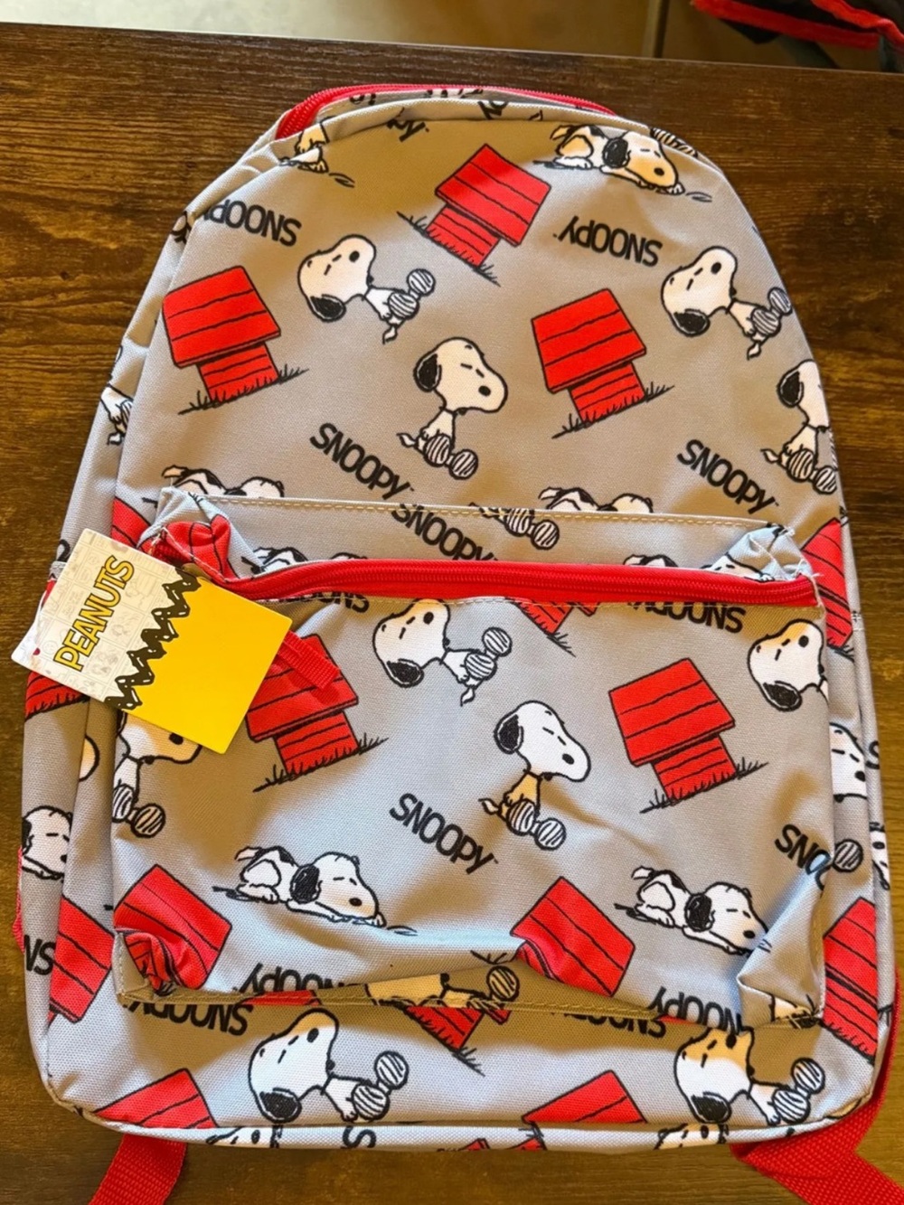 Peanuts Snoopy Backpack in Gray and Red